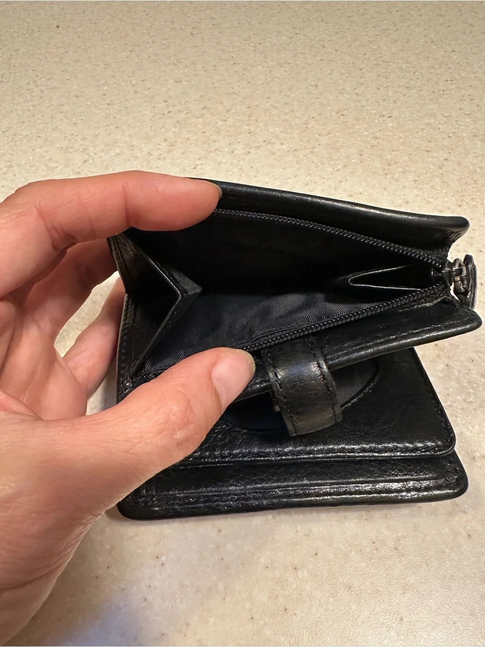 Vintage Brighton Two-Tone Black & Brown Leather Bifold Wallet